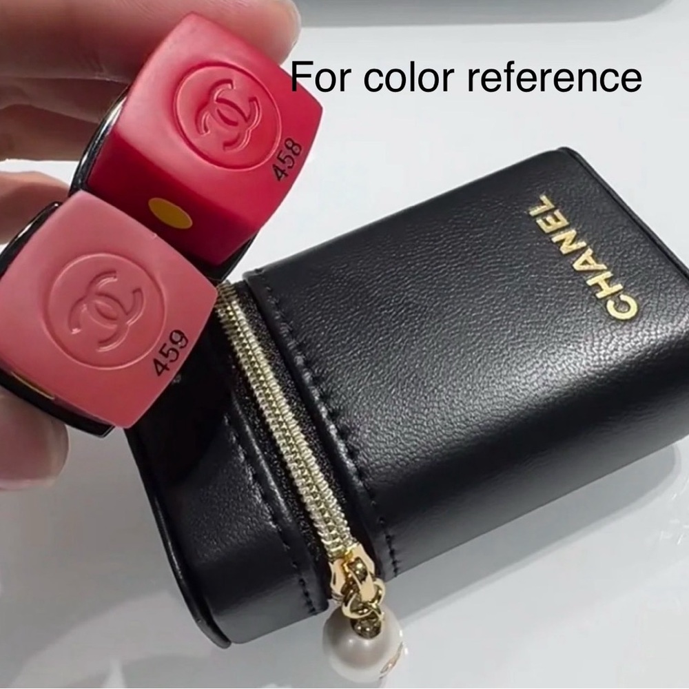 Chanel limited edition rouge velvet lipsticks 458 459 pearl case with mi…
